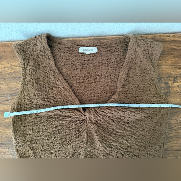 Popcorn Knit Twist Front Sleeveless Crop Top Size Small - Picture 7 of 8